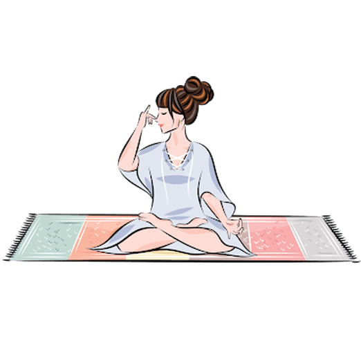 Illustration of a woman meditating